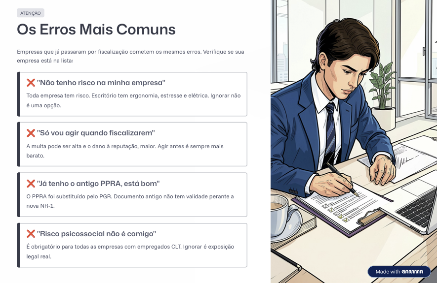 Erros mais comuns